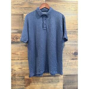 Faherty Polo Shirt, Blue Textured ‘Cloud Cotton’